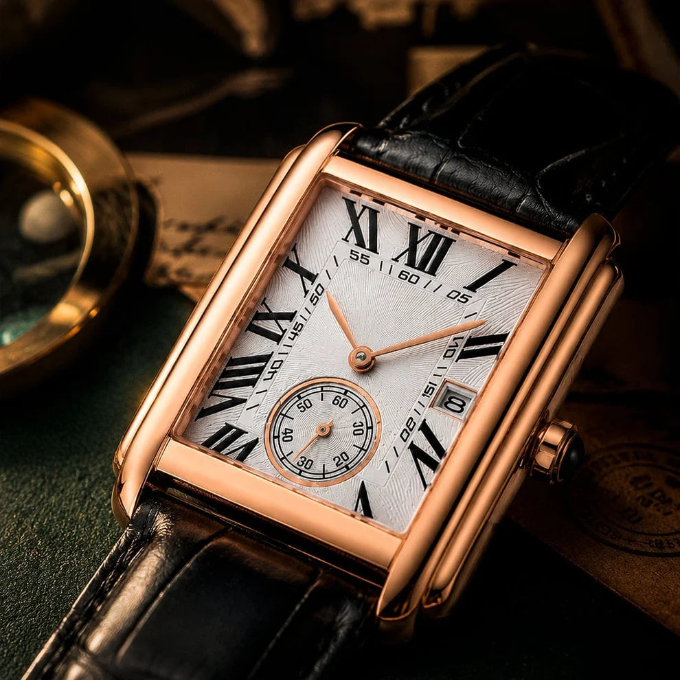 Classic Rectangular Vintage Luxury Men's Watch