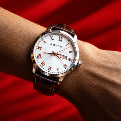 AMVON Sovereign Auburn — Rose Gold Day-Date Watch