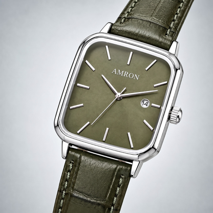 AMVON Verdant Classic — Olive Green Vintage Watch